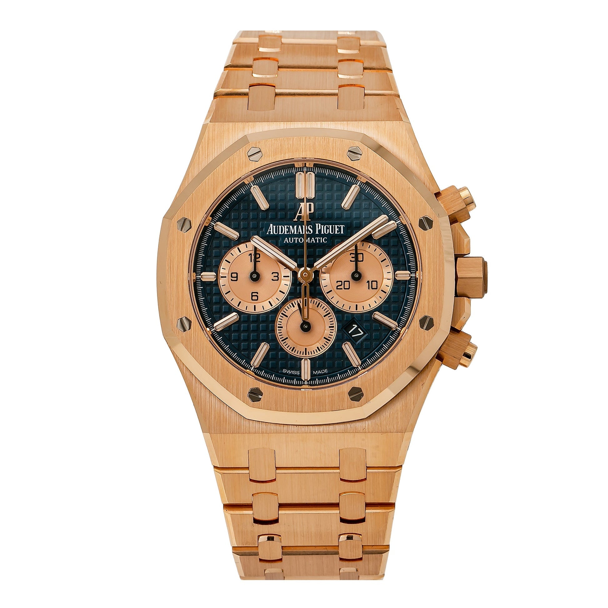 Audemars Piguet Royal Oak Chronograph Rose Gold Blue Dial 41mm 26331OR