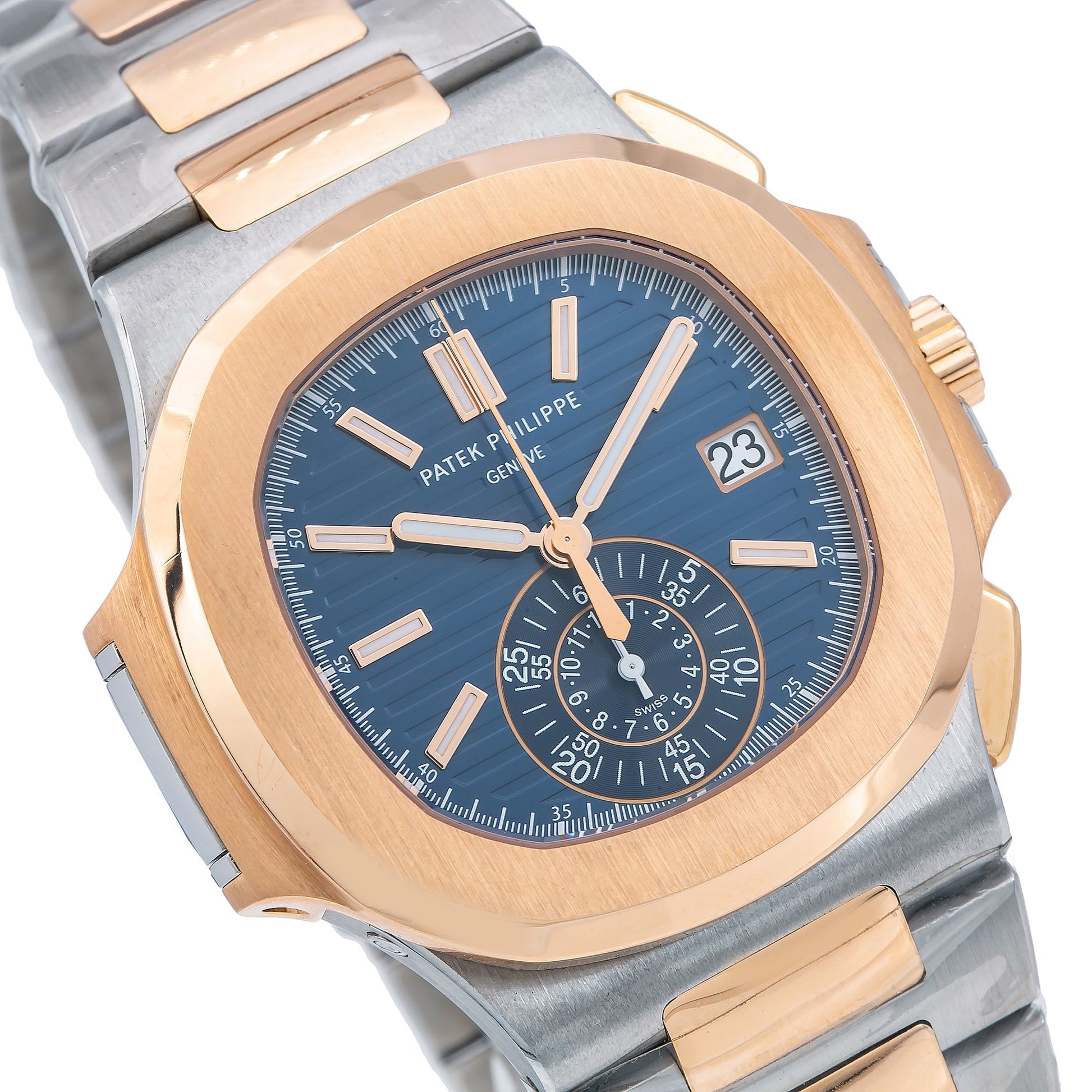 Patek Philippe Nautilus Stainless Steel and Rose Gold 40mm Blue 5980/1AR