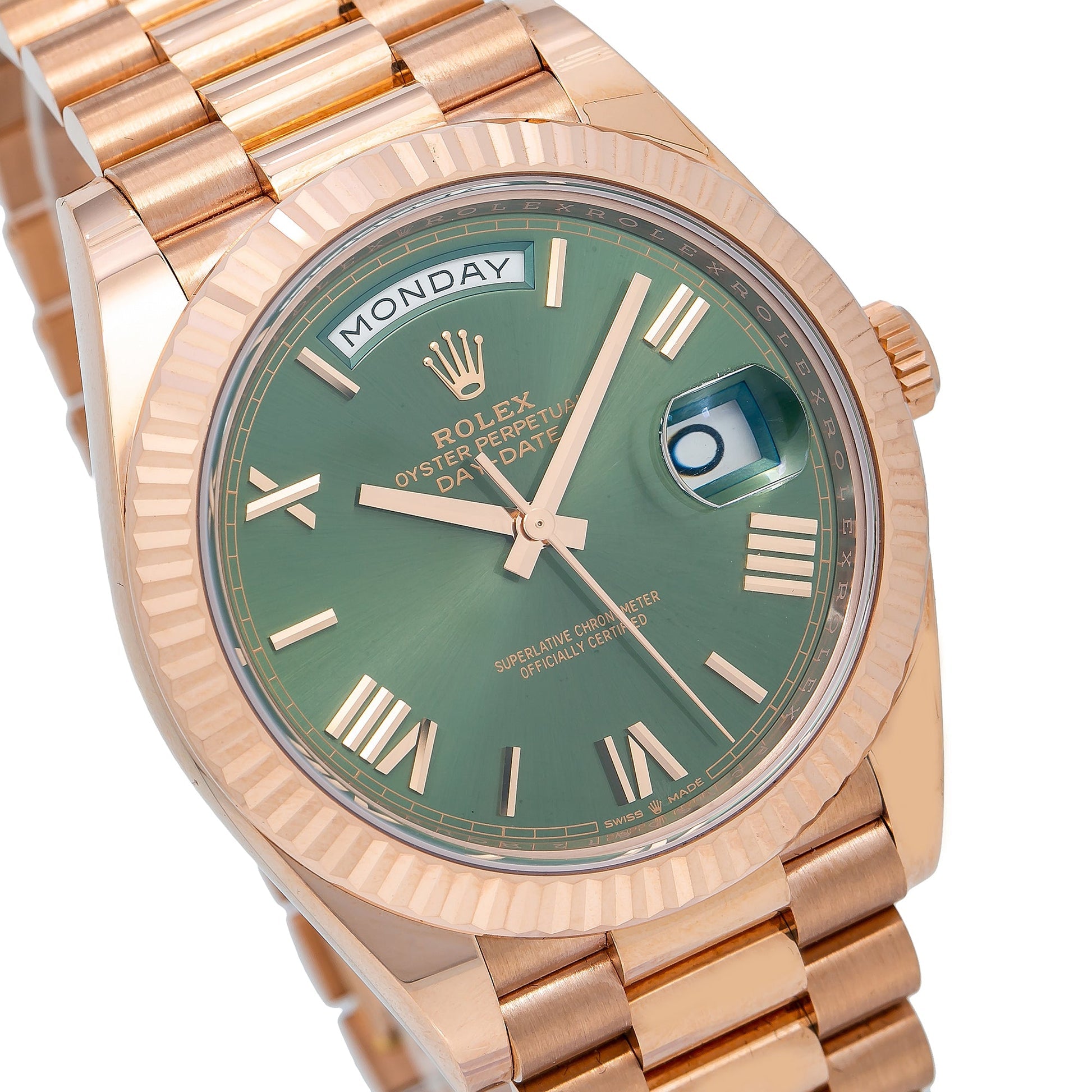 Rolex Day Date 40 Rose Gold Olive 228235