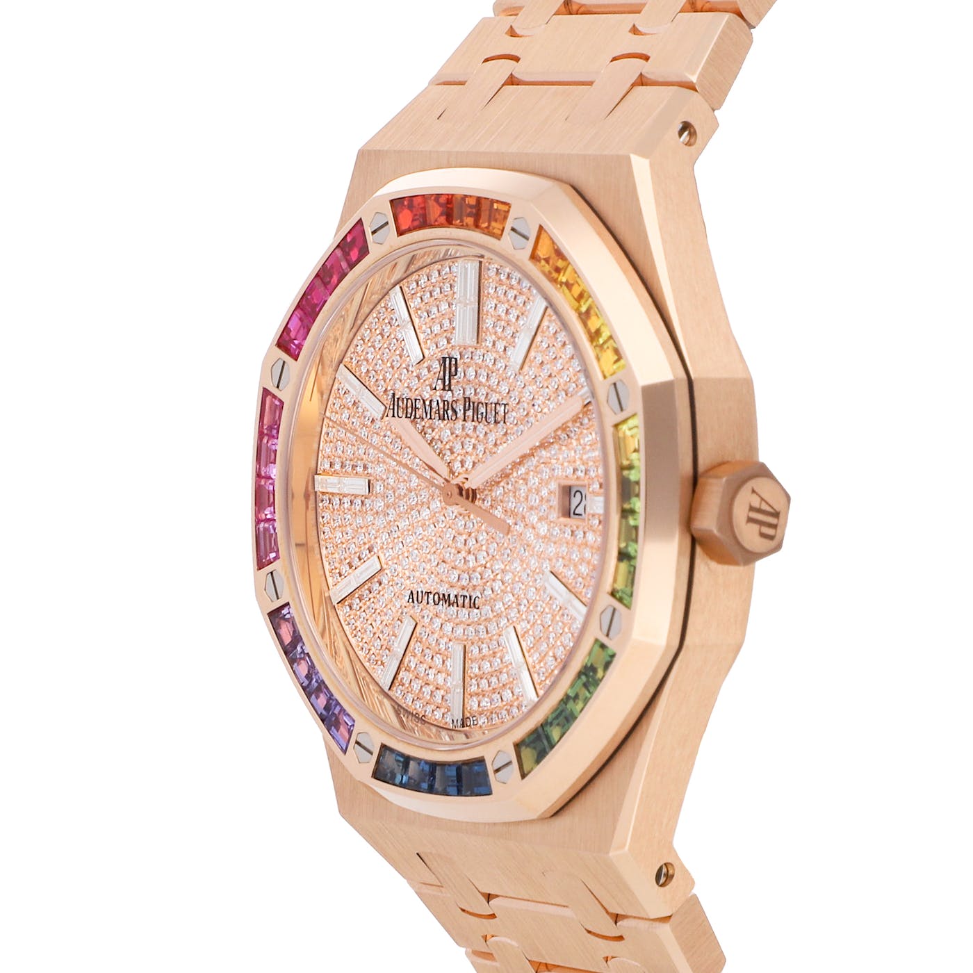 Audemars Piguet Royal Oak Rose Gold Rainbow Bezel 15413OR