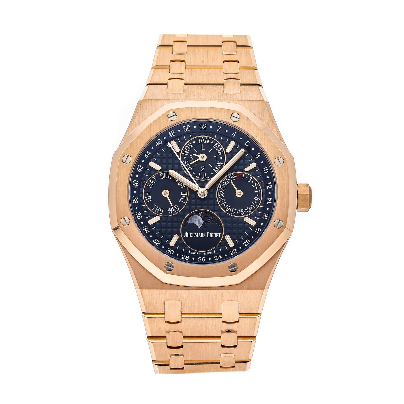 Audemars Piguet Royal Oak Perpetual Calendar 41mm Rose Gold Blue Dial 26574OR