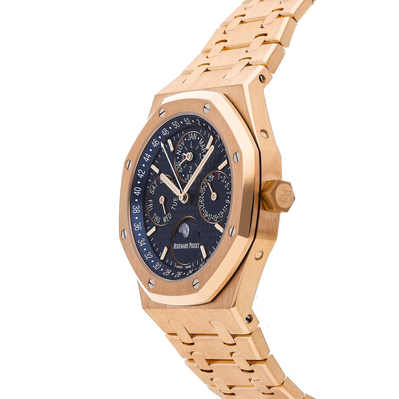 Audemars Piguet Royal Oak Perpetual Calendar 41mm Rose Gold Blue Dial 26574OR