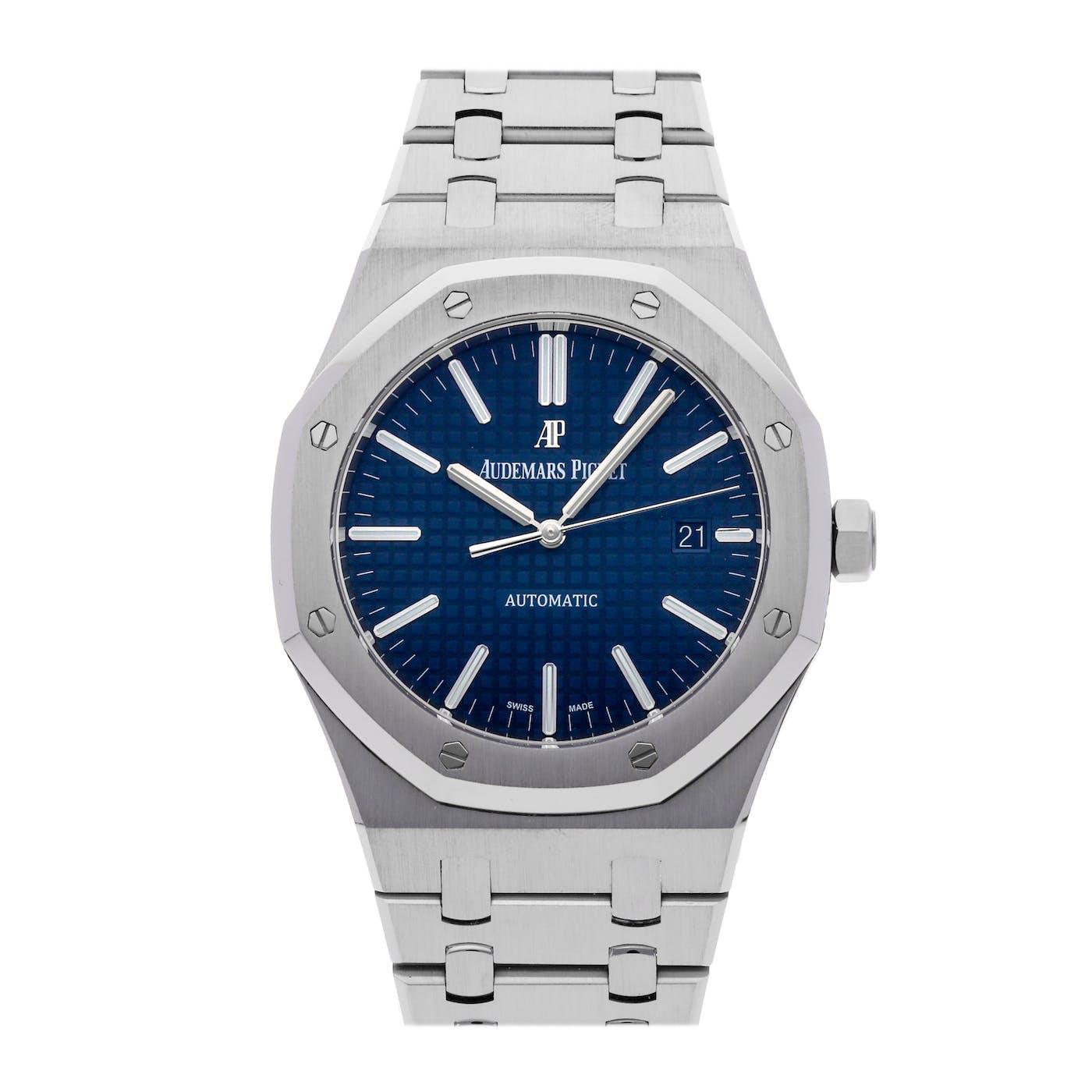 Audemars Piguet Royal Oak Stainless Steel Blue 15400ST - Clock Concierge