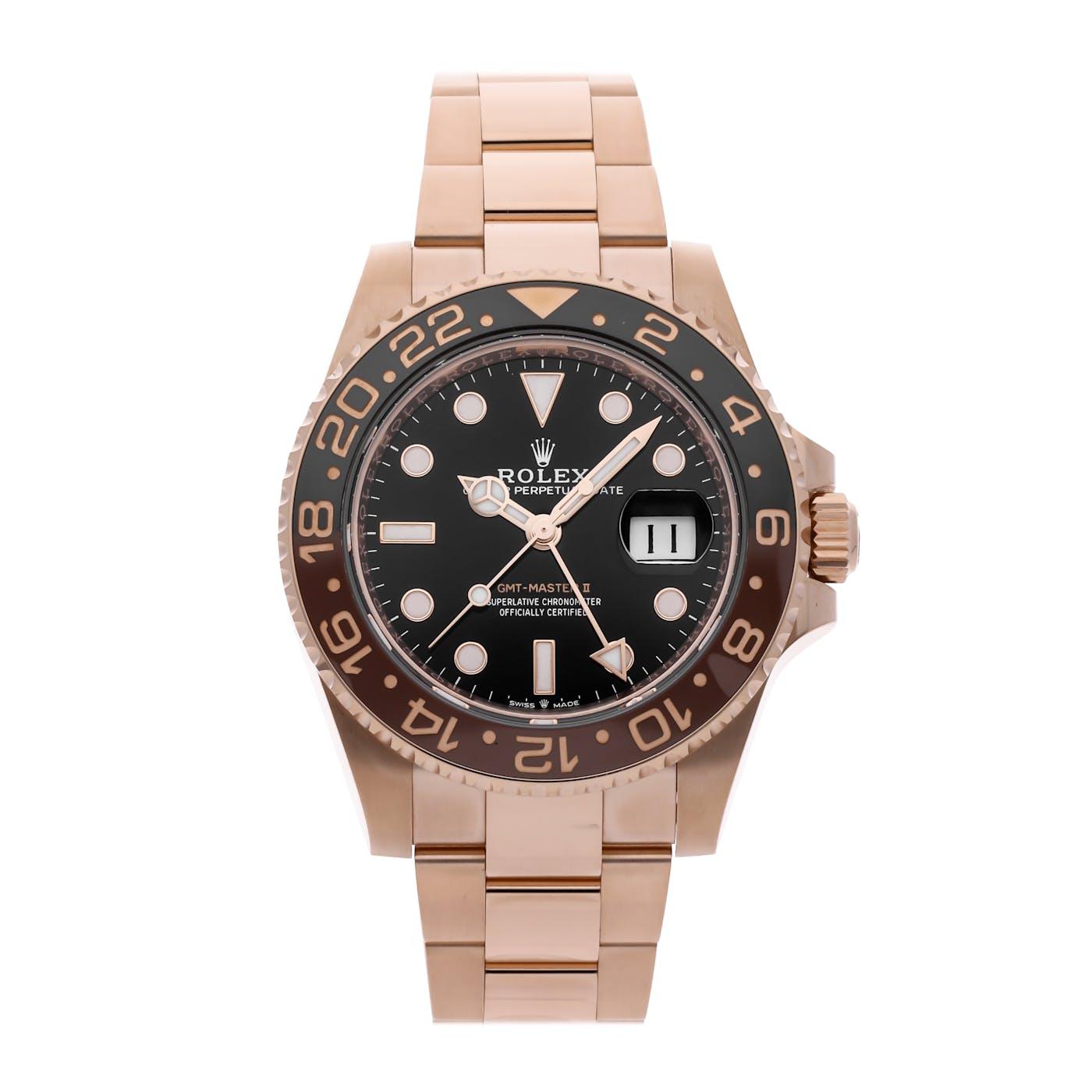 Rolex Root Beer GMT | Rolex GMT Master ii Root Beer | Rolex Root Beer GMT Rose Gold 126715CHNR - Clock Concierge