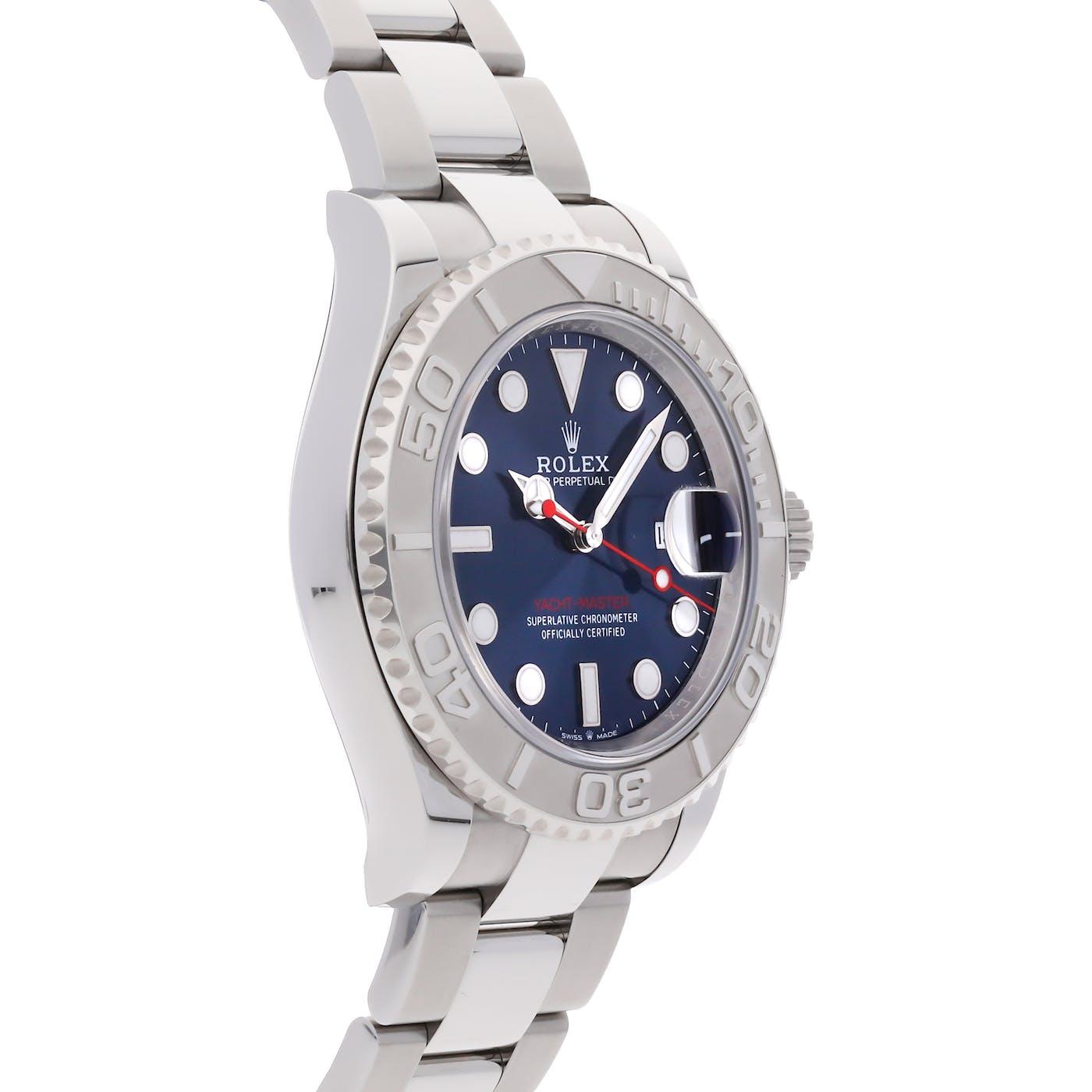 Rolex Yachtmaster Stainless Steel and Platinum Blue 126622 - Clock Concierge