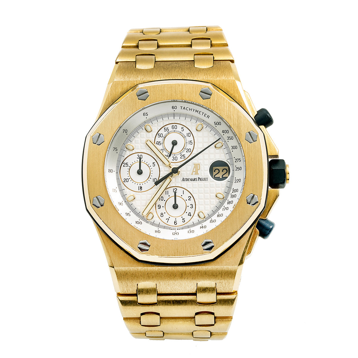 Audemars Piguet Royal Oak Offshore Yellow Gold White Dial 25721BA
