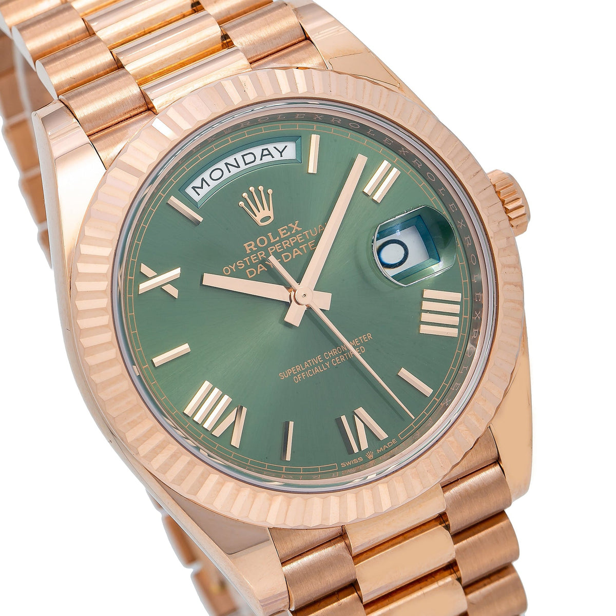 Rolex Day Date 40 Rose Gold Olive 228235