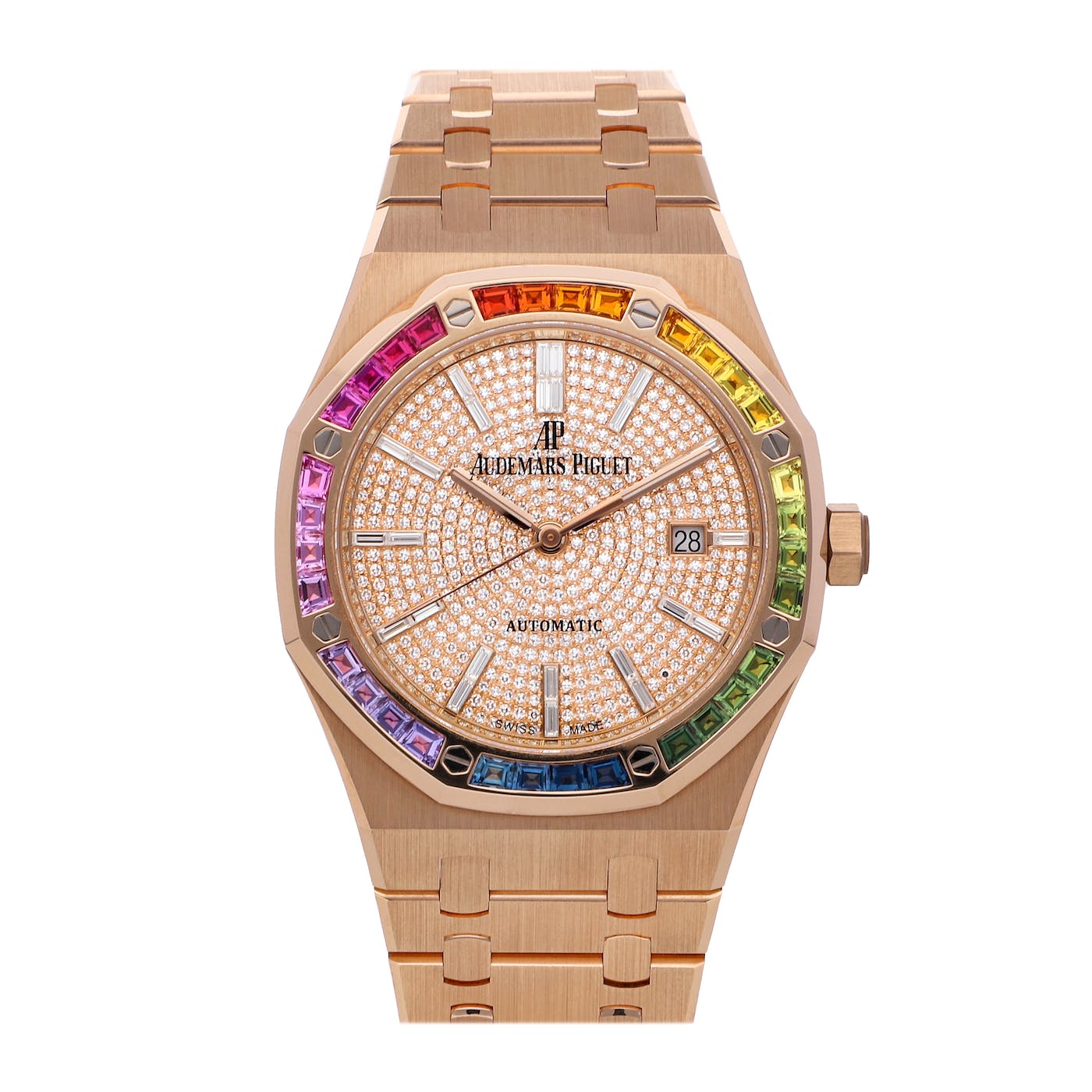 Audemars Piguet Royal Oak Rose Gold Rainbow Bezel 15413OR