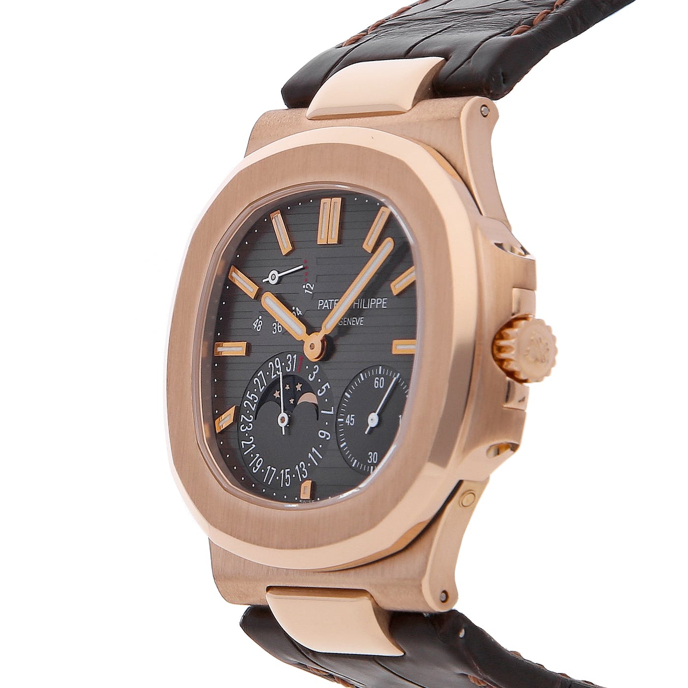 Patek Philippe Nautilus Rose Gold on Leather Strap 5712R