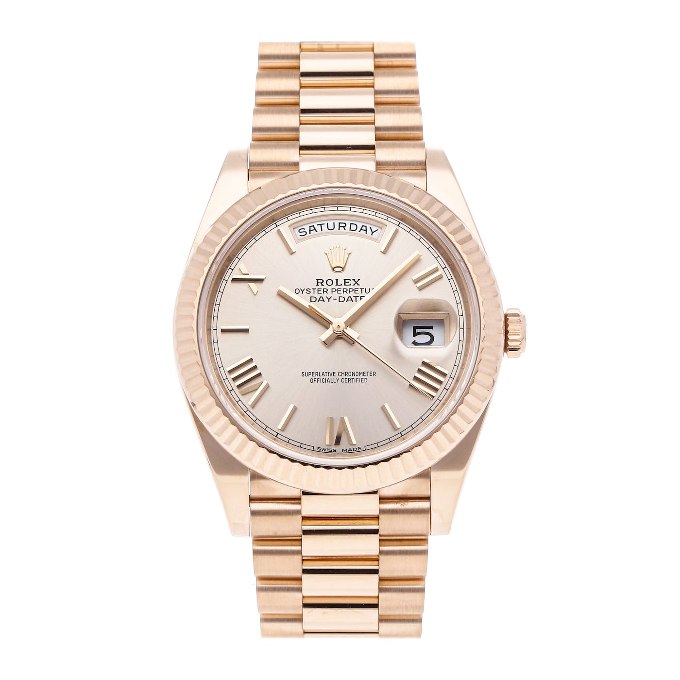 Rolex Day Date 40 Rose Gold Sundust Roman 228235