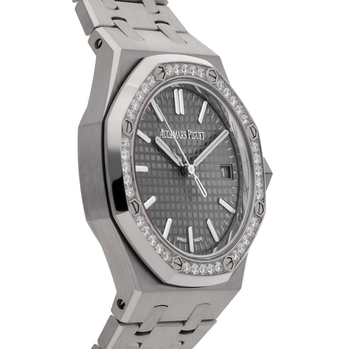 Audemars Piguet Royal Oak Stainless Steel Factory Diamond Bezel 37mm 50th Anniversary 15551ST