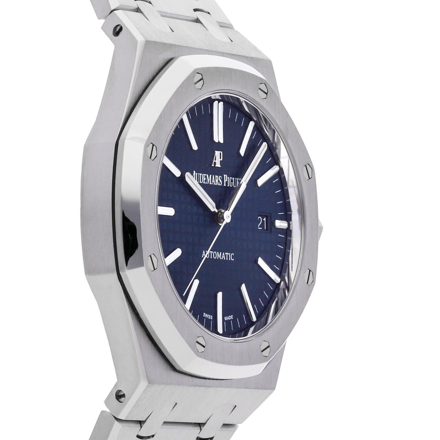 Audemars Piguet Royal Oak Stainless Steel Blue 15400ST - Clock Concierge