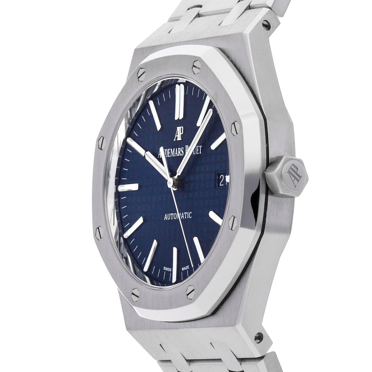 Audemars Piguet Royal Oak Stainless Steel Blue 15400ST - Clock Concierge