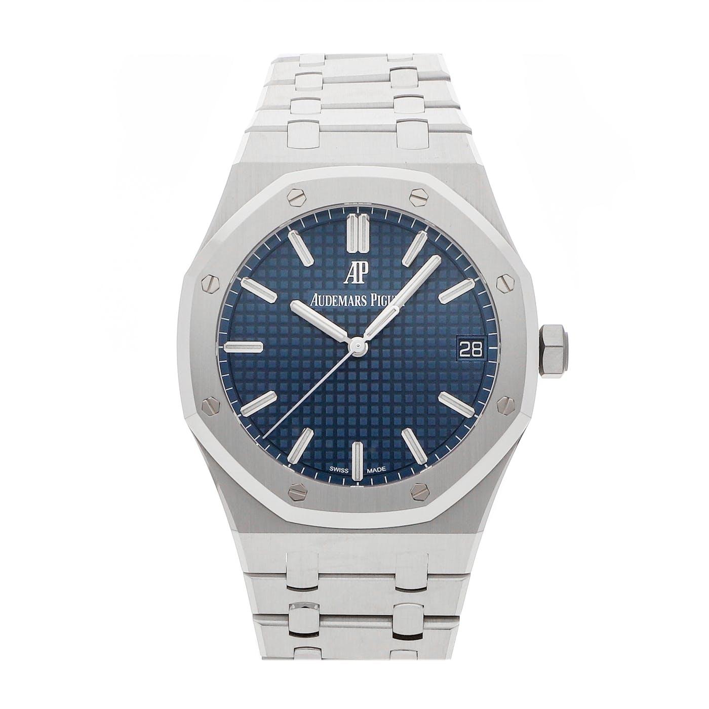 Audemars Piguet Royal Oak Stainless Steel Blue 15500ST - Clock Concierge