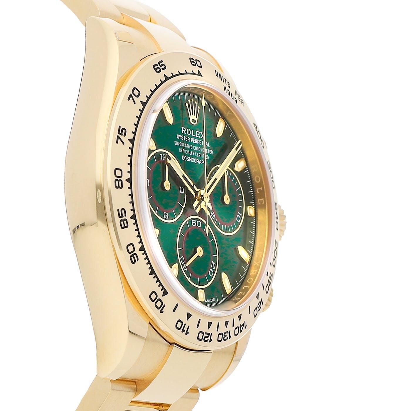Rolex Daytona John Mayer Yellow Gold Green Dial 116508 - Clock Concierge
