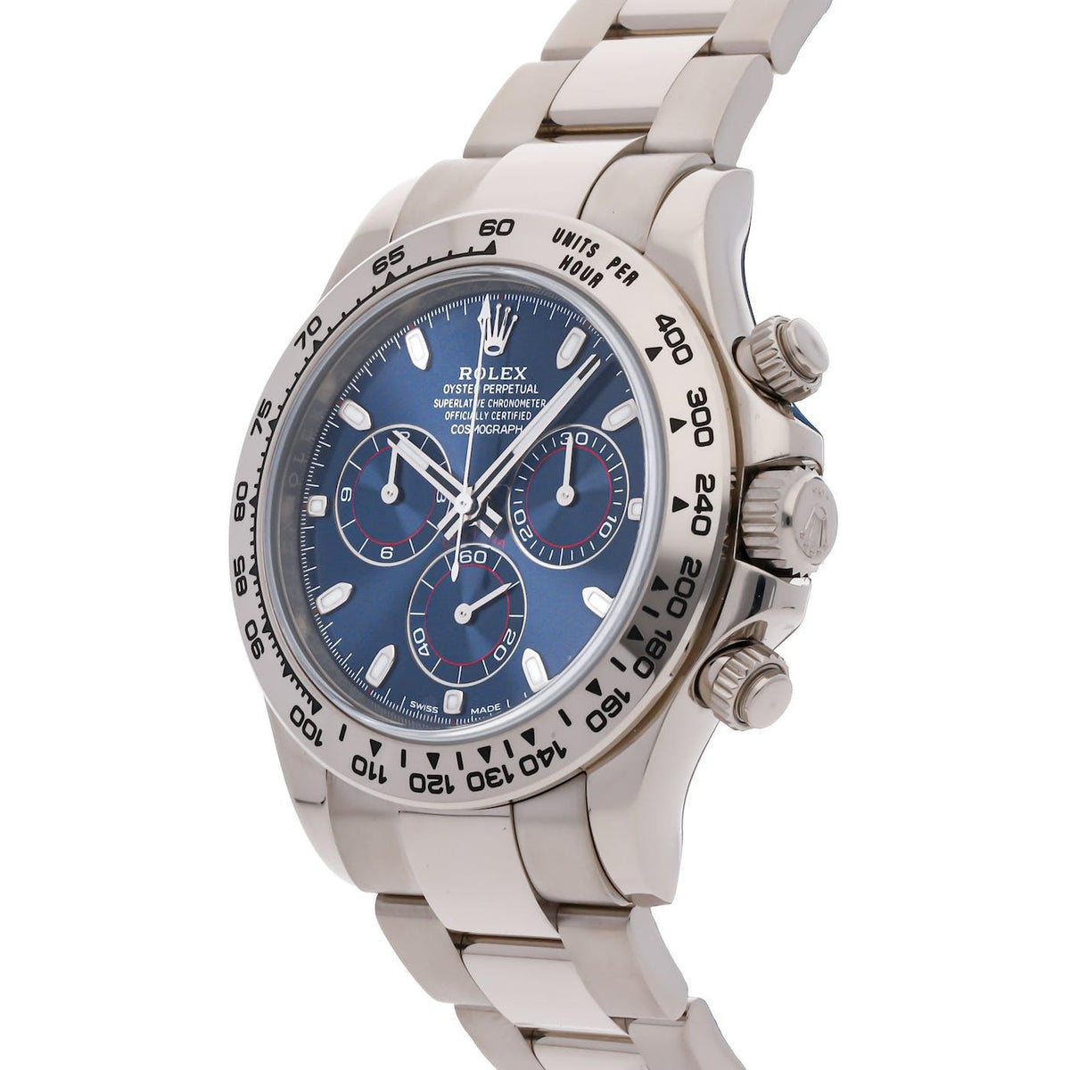 Rolex Daytona White Gold Blue Dial 116509 - Clock Concierge