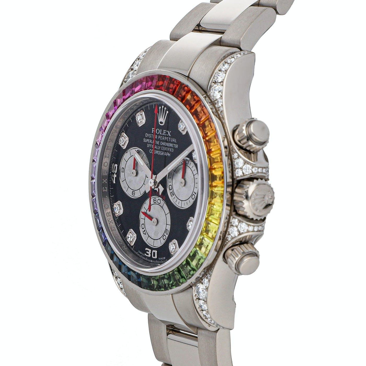 Rolex Daytona White Gold Rainbow Factory Set 116599RBOW - Clock Concierge