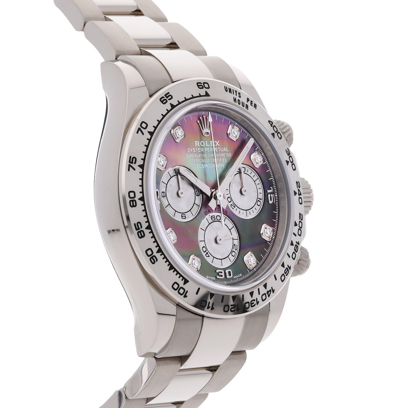 Rolex Daytona White Gold Tahitian MOP 116509 - Clock Concierge