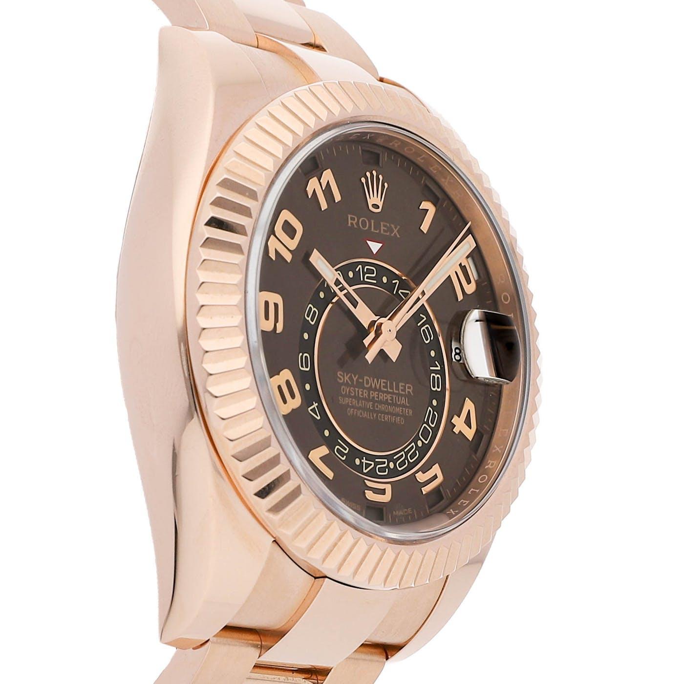 Rolex skydweller rose gold chocolate dial