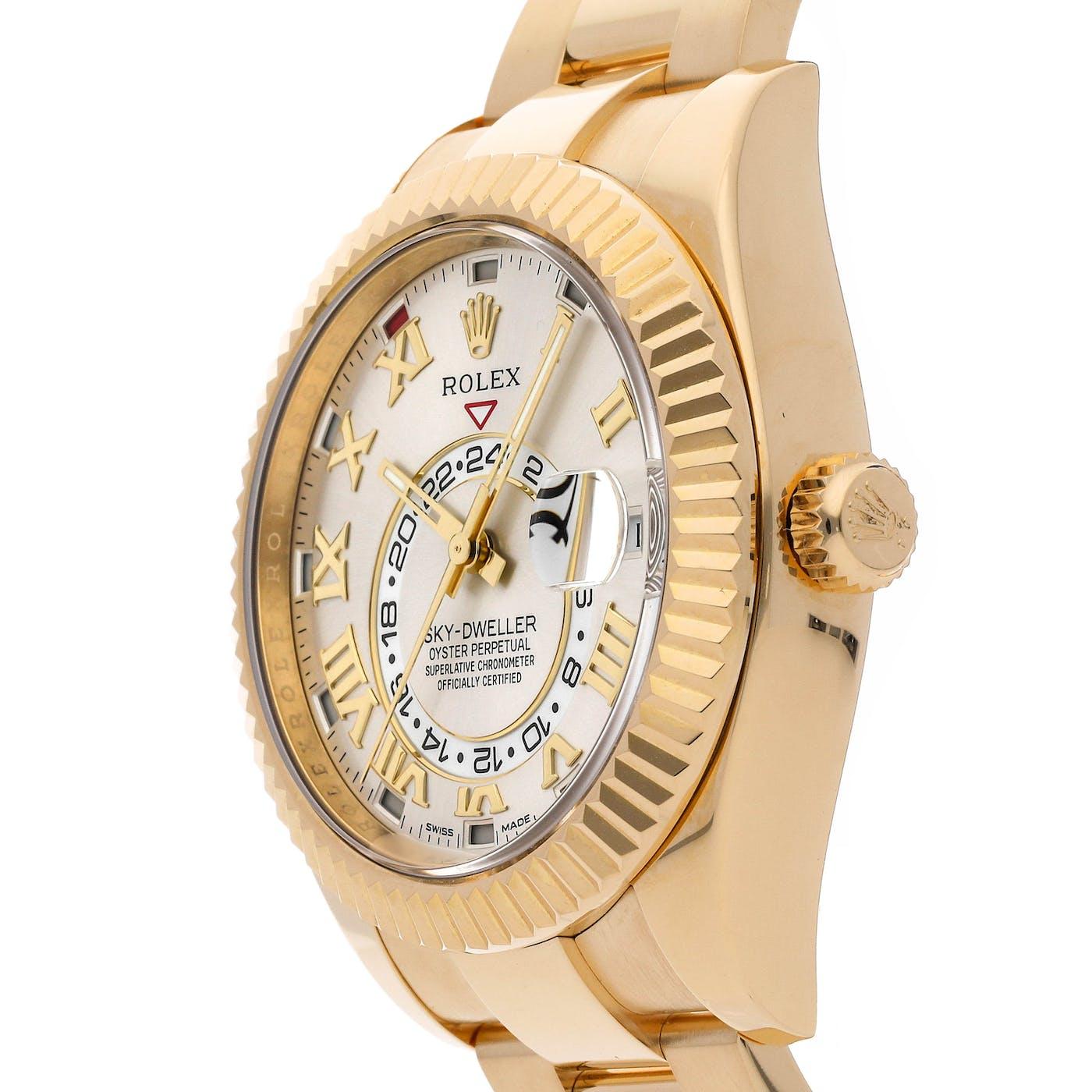 Rolex Skydweller Yellow Gold SIlver 326938 - Clock Concierge